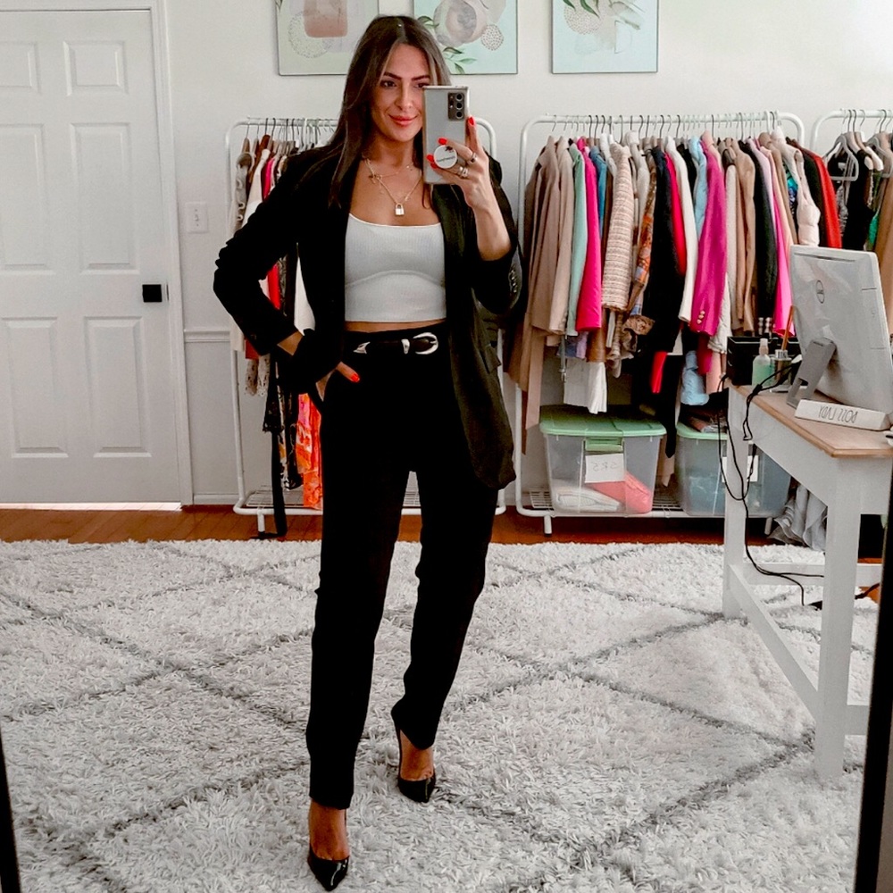 Gucci Black Single Breast Pant Suit, GG